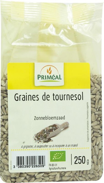 Primeal Zonnebloempitten (zaad) bio (250 Gram)