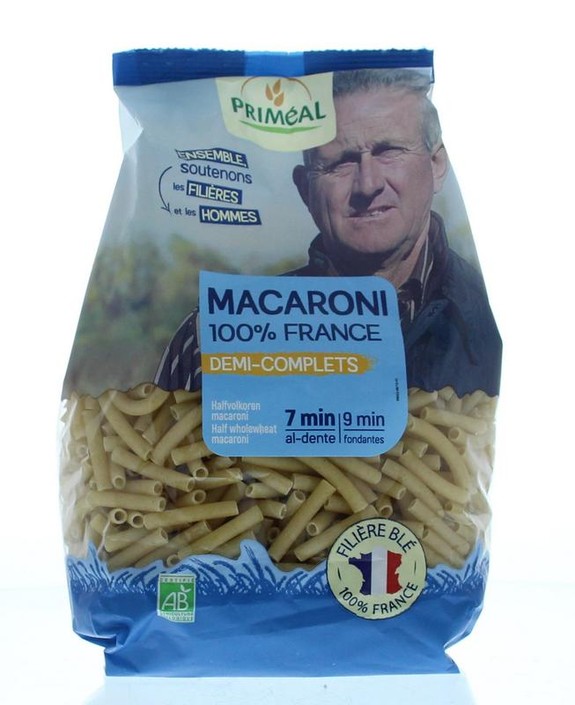 Primeal Halfvolkoren macaroni bio (500 Gram)
