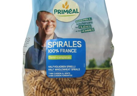 Primeal Halfvolkoren spiralen bio (500 Gram)