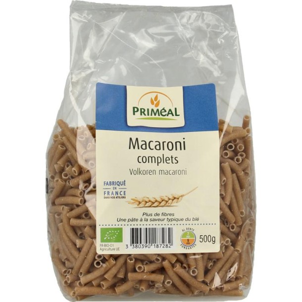Primeal Volkoren macaroni bio (500 Gram)