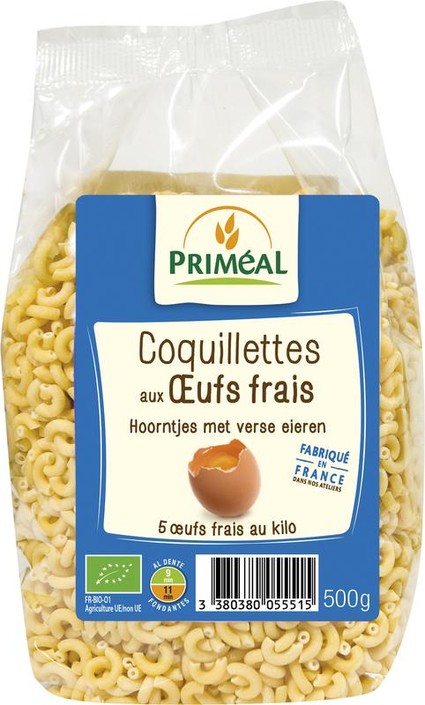 Primeal Macaroni met verse eieren bio (500 Gram)