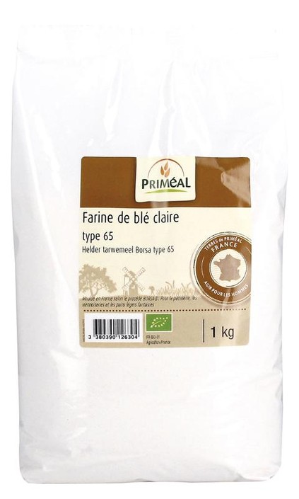 Primeal Tarwemeel helder borsa type 65 bio (1 Kilogram)