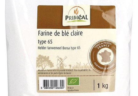Primeal Tarwemeel helder borsa type 65 bio (1 Kilogram)