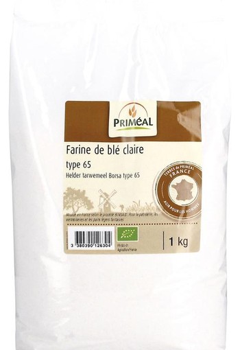 Primeal Tarwemeel helder borsa type 65 bio (1 Kilogram)