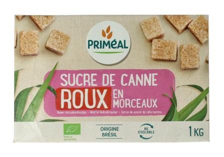 Primeal Bruine rietsuiker klontjes bio (1 Kilogram)