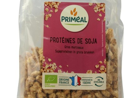 Primeal Sojaproteine grote brokken bio (150 Gram)