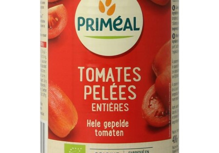 Primeal Gepelde tomaten zonder zout bio (400 Gram)