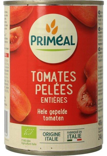 Primeal Gepelde tomaten zonder zout bio (400 Gram)