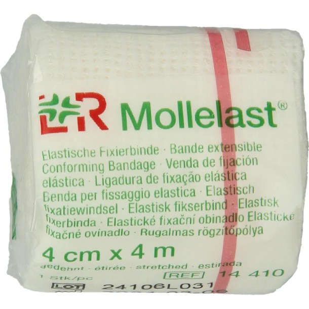 Mollelast Elastisch hydrofiel windsel 4m x 4cm (1 Stuks)