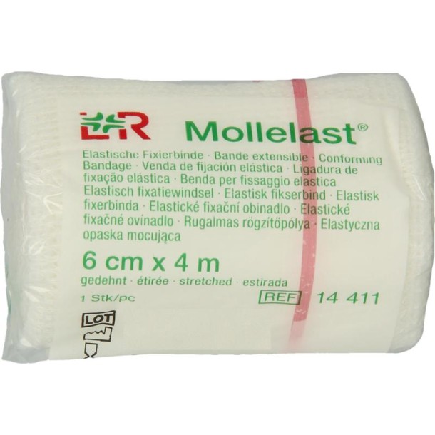 Mollelast Elastisch hydrofiel windsel 4m x 6cm (1 Stuks)