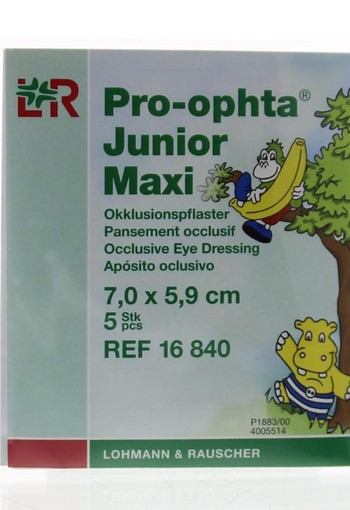 Pro Ophta Occlusiepleister maxi 7 x 5.9cm (5 Stuks)