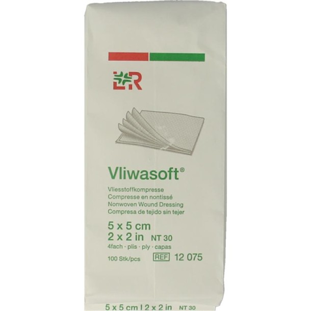 Vliwasoft Vlieskompres 5 x 5cm 4-laags (100 Stuks)