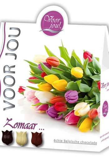 Voor Jou! Cadeau doos trendy bloemen zomaar (100 Gram)