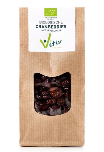 Vitiv Cranberries appeldiksap bio (250 Gram)