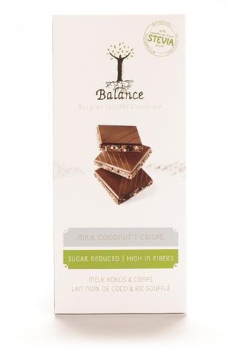 Balance Choco stevia tablet melk/kokoscreme (85 Gram)