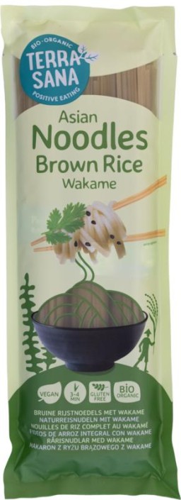 Terrasana Bruine rijstnoedels met wakame bio (250 Gram)