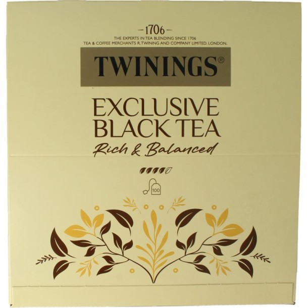 Twinings Exclusive black tea envelop (100 Zakjes)