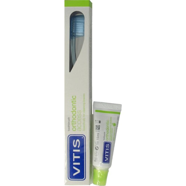 Vitis Orthodontic access borstel met sample tandpasta (1 Set)