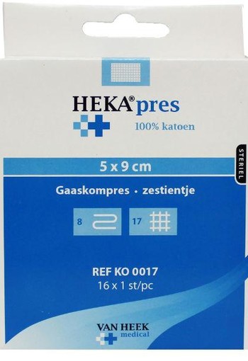 Heka Hydrofiel gaaskompres 5 x 8.5 (16 Stuks)