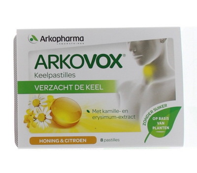 Arkovox Honing citroen keelpastilles (8 Pastilles)