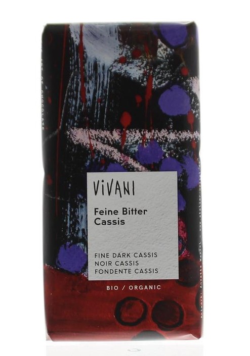 Vivani Chocolade puur met cassis bio (100 Gram)