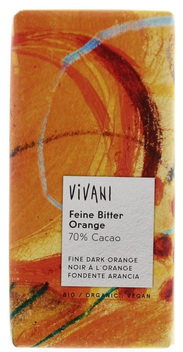Vivani Chocolade puur met sinaasappel bio (100 Gram)