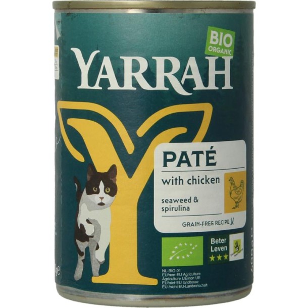 Yarrah Kat pate met kip bio (400 Gram)
