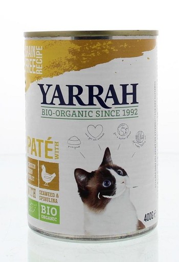 Yarrah Kat pate met kip bio (400 Gram)
