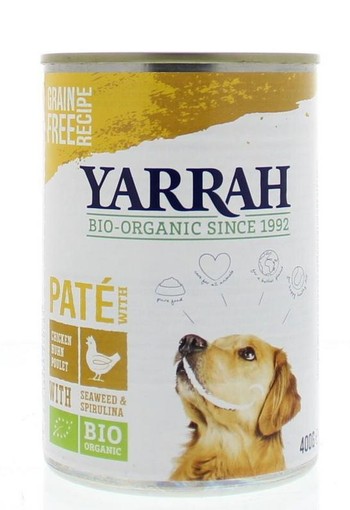 Yarrah Hond pate met kip bio (400 Gram)