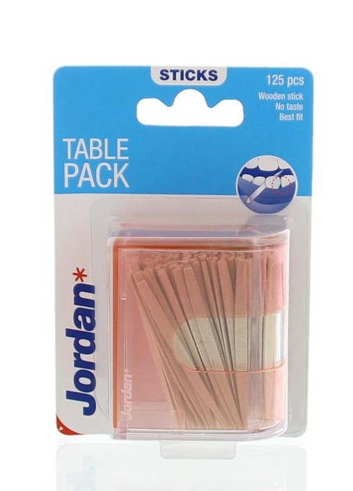 Jordan Tandenstoker tafeldispenser 125 stuks (1 Stuks)