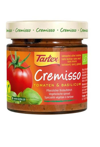 Tartex Cremisso tomaat basilicum bio (180 Gram)