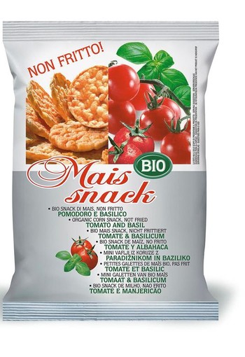Bio Alimenti Mais snack tomaat & basilicum bio (50 Gram)