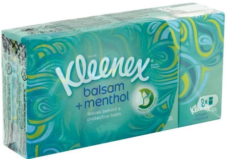Kleenex Balsam menthol zakdoekjes (8 Stuks)