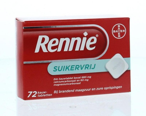 Rennie Suikervrij (72 Tabletten)
