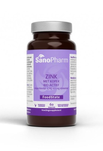 Sanopharm Zink 15mg & koper 1mg (60 Tabletten)