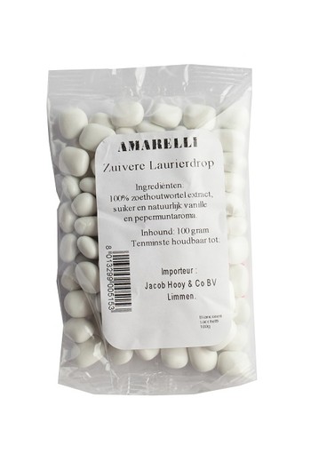 Amarelli Laurierdrop pepermunt wit zakje (100 Gram)