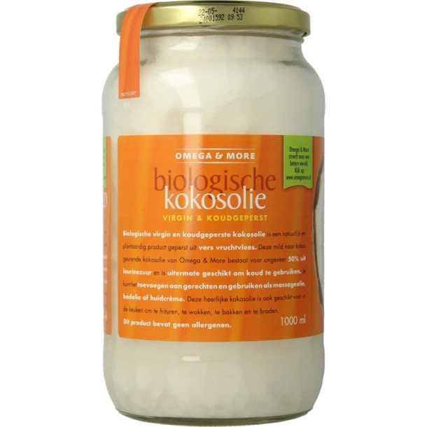 Omega & More Kokosolie extra virgin glas bio (1 Liter)