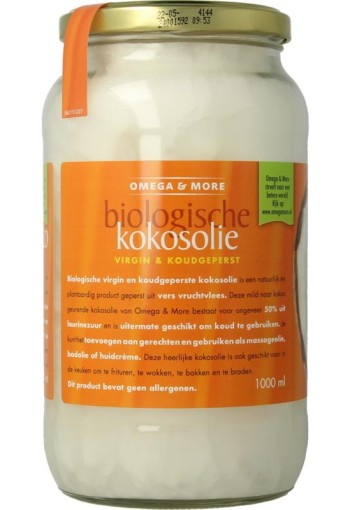 Omega & More Kokosolie extra virgin glas bio (1 Liter)