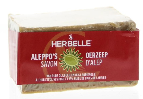 Herbelle Aleppo zeep olijf + 16% laurier (180 Gram)