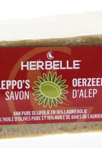 Herbelle Aleppo zeep olijf + 16% laurier (180 Gram)