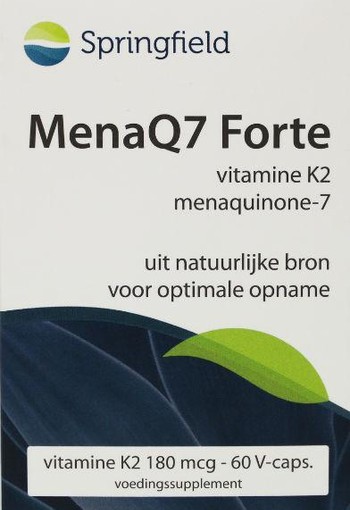 Springfield MenaQ7 Forte vitamine K2 180 mcg (60 Vegetarische capsules)