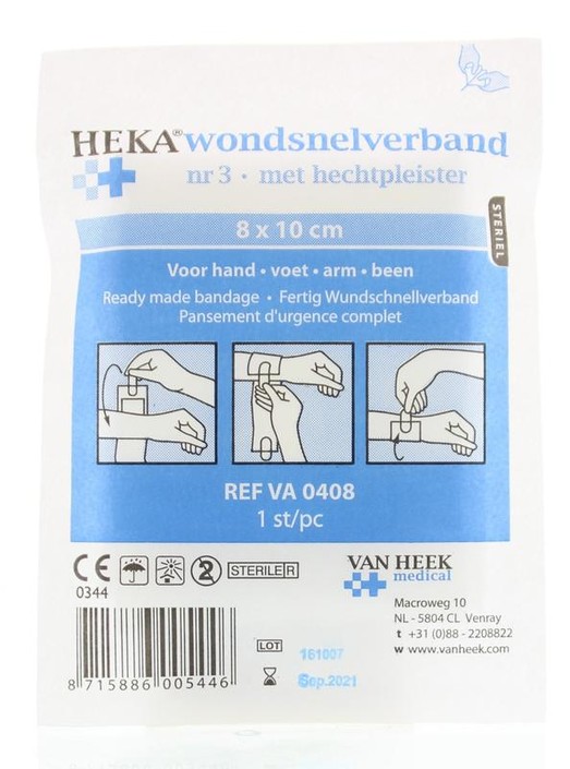 Heka Snelverband nr. 3 8 x 10cm steriel (1 Stuks)