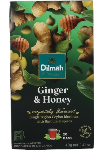 Dilmah Ginger & honey fun tea (20 Zakjes)
