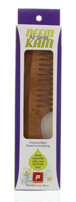 Holisan Neem houten kam handvat grof (1 Stuks)
