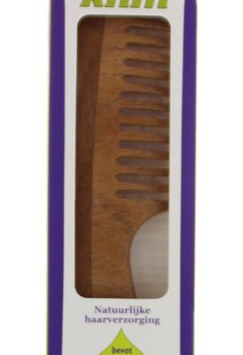 Holisan Neem houten kam handvat grof (1 Stuks)