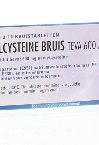 Teva Acetylcysteine 600 mg (30 Bruistabletten)