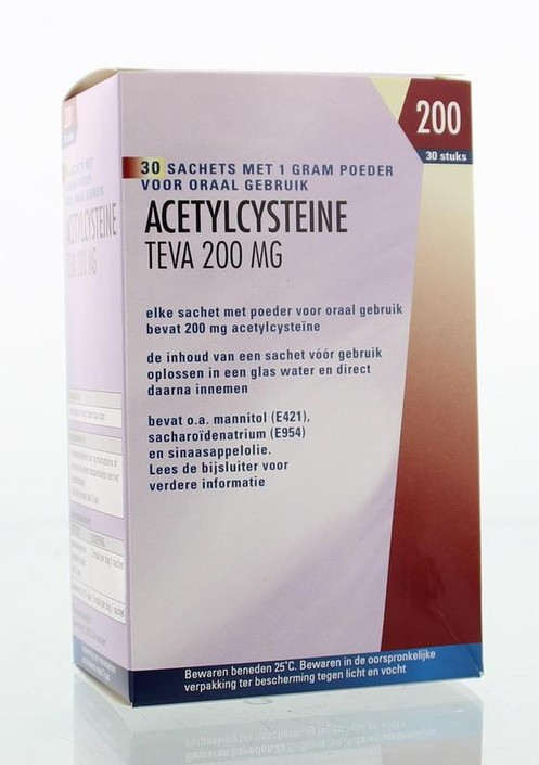 Teva Acetylcysteine 200 mg poeder (30 Sachets)