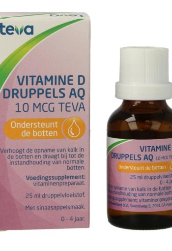 Teva Vitamine D AQ druppels 10 mcg (25 Milliliter)
