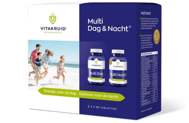 Vitakruid Multi Dag & Nacht 100% Vegan 2 x 90 (180 Tabletten)