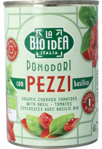 Bioidea Tomatenstukjes basilicum bio (400 Gram)